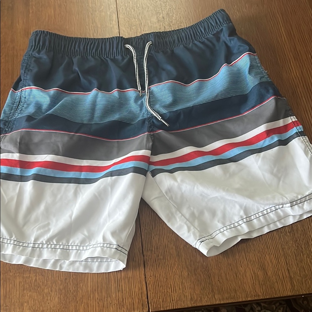 Blue and Gray Board Shorts with Modern Style